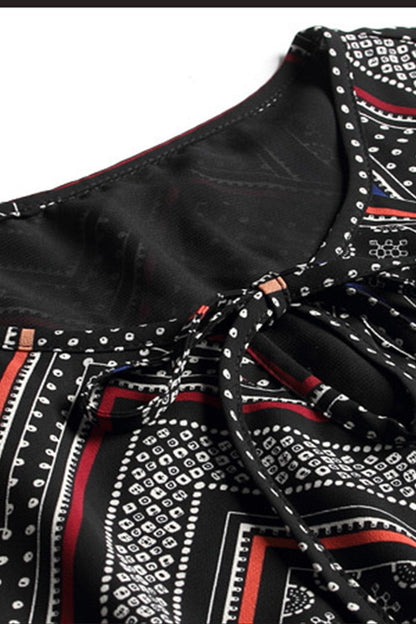 Rhombic Shade Printting Dress