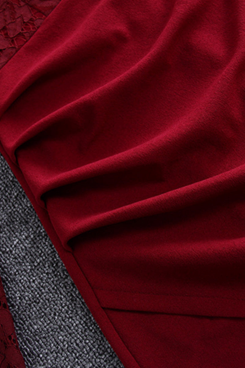 Full Red  Slim With Side Shrring Sexy  Feeling  Midi  Dress - NJOYDRESS - 3