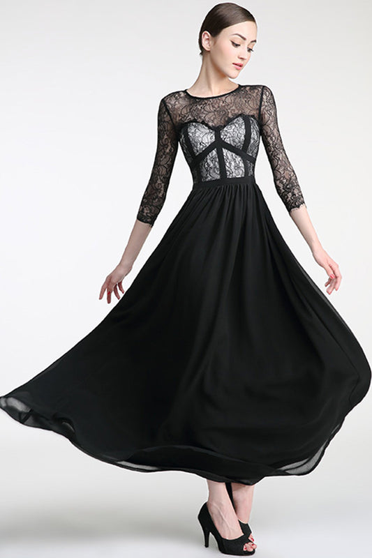 3/4 Sleeve Round Neck Lace Corset Dress