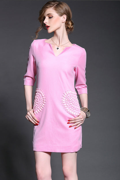 Acrylic Beaded Pocket Dress
