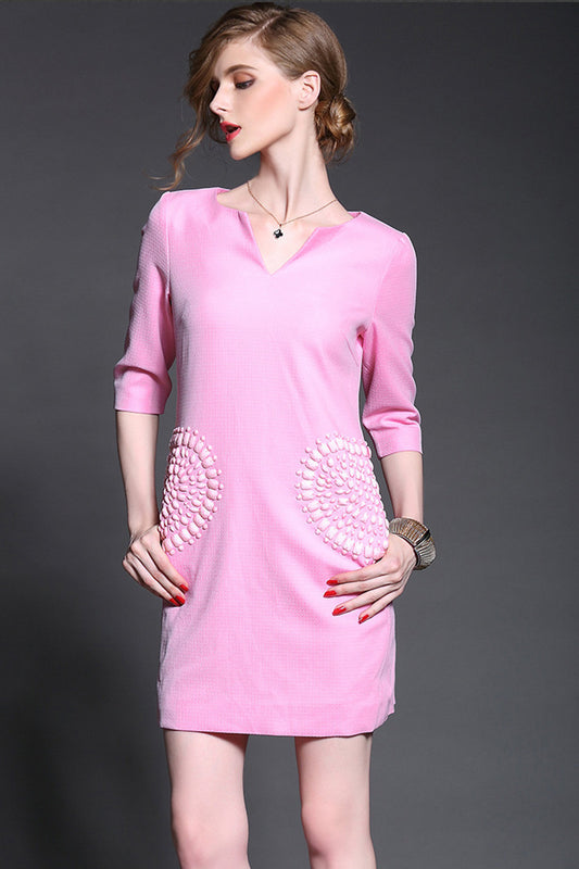 Acrylic Beaded Pocket Dress