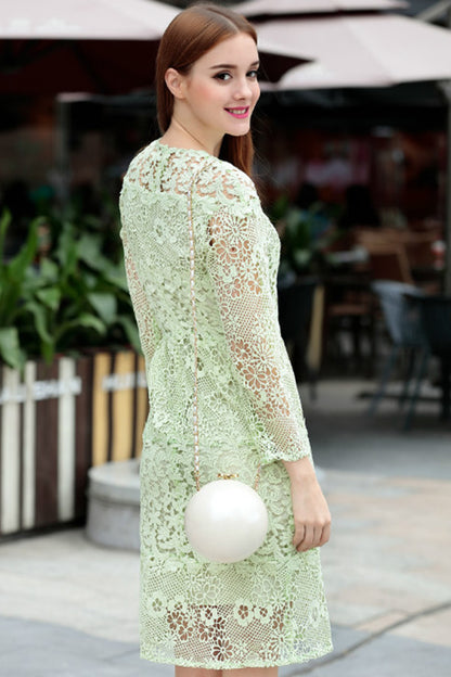 WOMEN'S CASUAL 9 SLEEVE LACE VOCATION PARTY DRESS