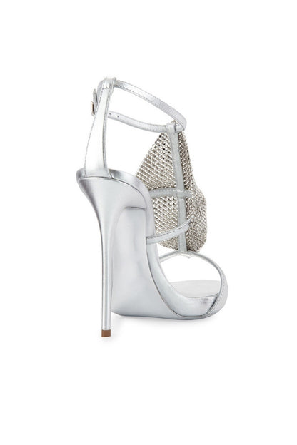 [50% OFF TILL 7 APR] Rhinestone Open Toe Caged Buckle Shandals