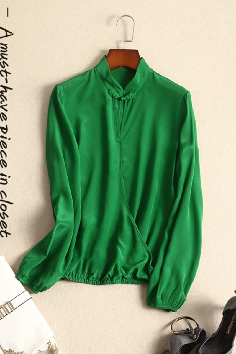 Chi-Pao Button Hollow Out Top