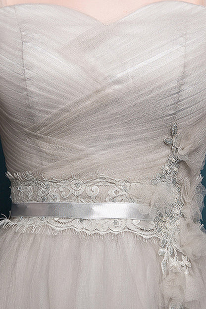 Backless Lace Tulle Sweatheart Evening Long Dress