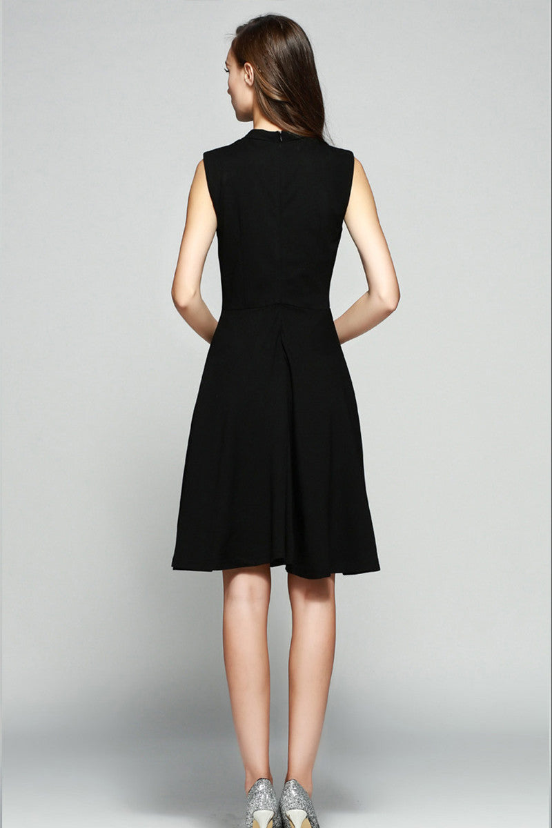 WOMEN'S ELEGANT WEAR TO WORK MIDI EMBROIDERY PARTY DRESS