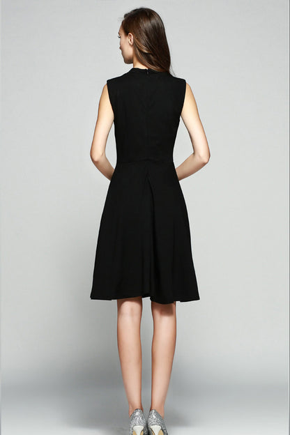 WOMEN'S ELEGANT WEAR TO WORK MIDI EMBROIDERY PARTY DRESS