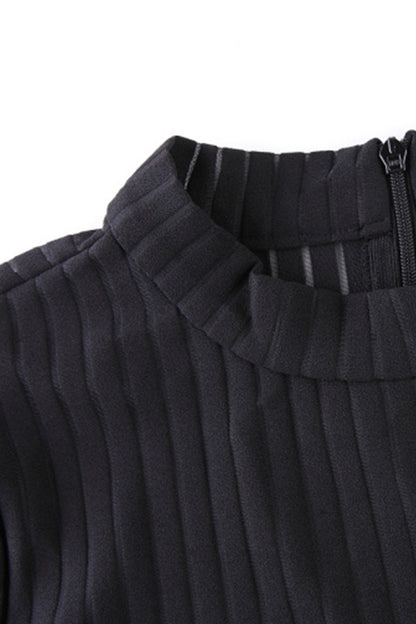See Through Knit Stripe Bodycon Dress