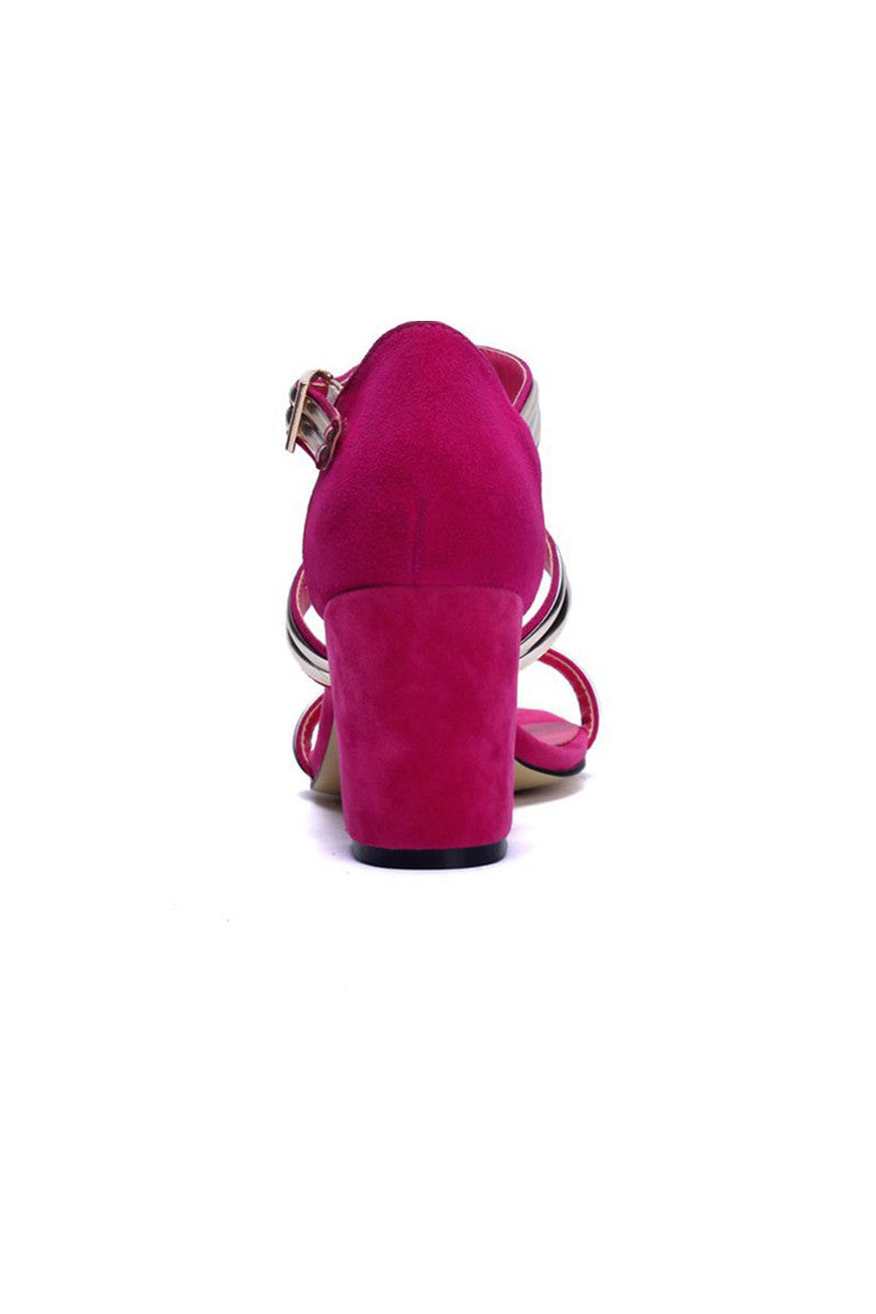 [30% OFF TILL 7 APR] Ankle Stap Suede Leather Chunky Sandals