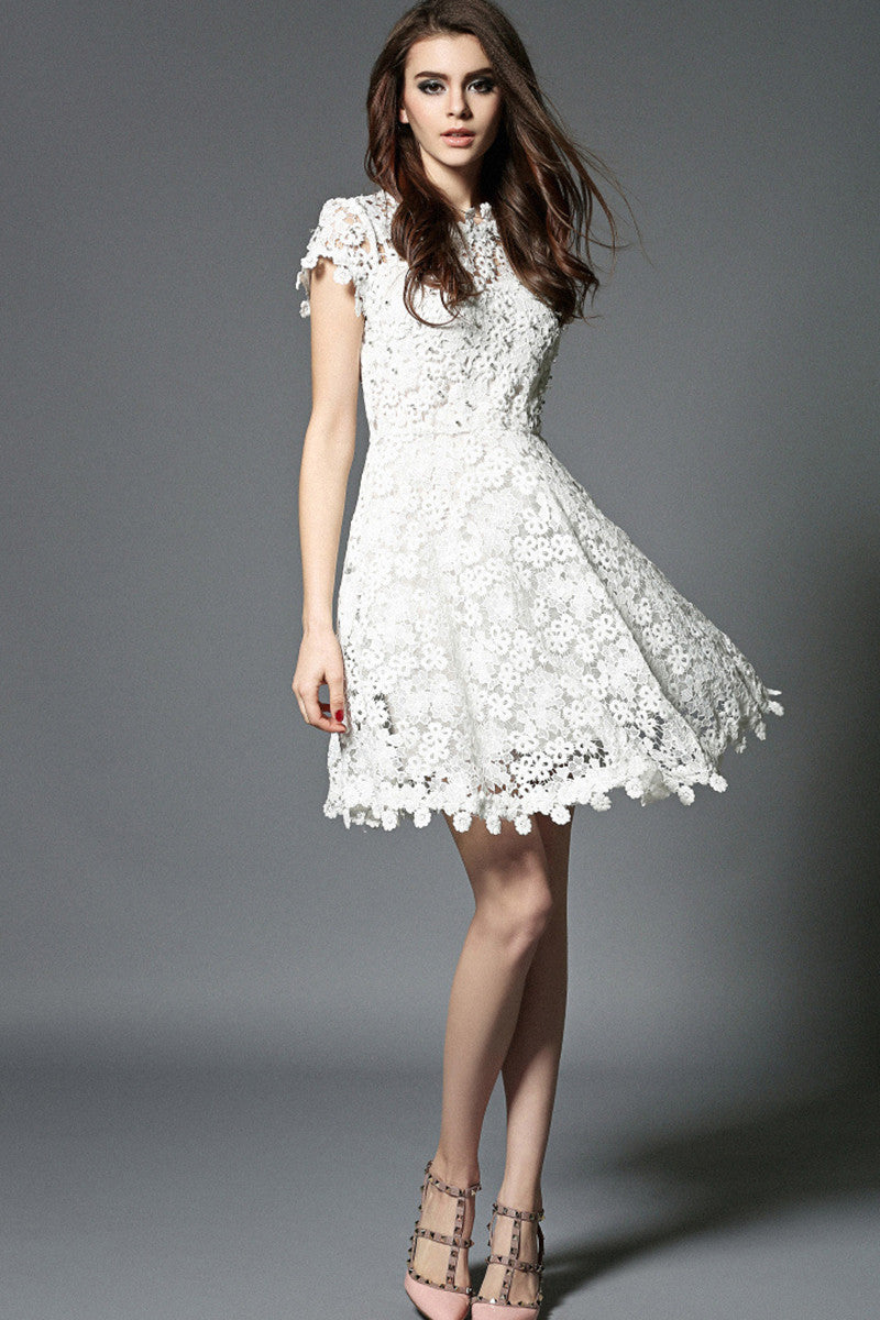 Full Lace With Beaded Little Fit-and-Flare Dress