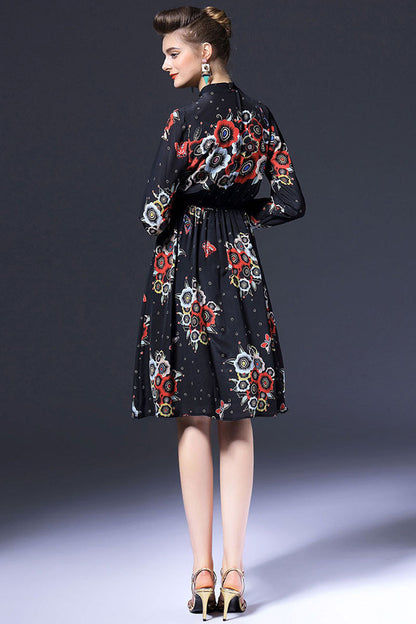 Big Floral Pattern Dress - NJOYDRESS - 3