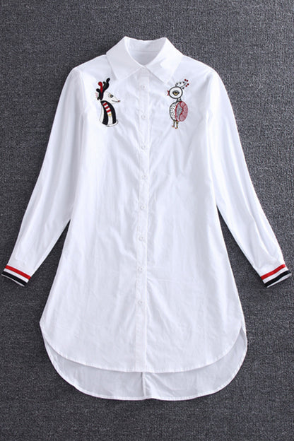Cuty Embroidered Long Shirts - NJOYDRESS - 1