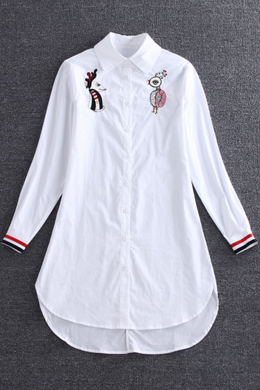 Cuty Embroidered Long Shirts - NJOYDRESS - 1