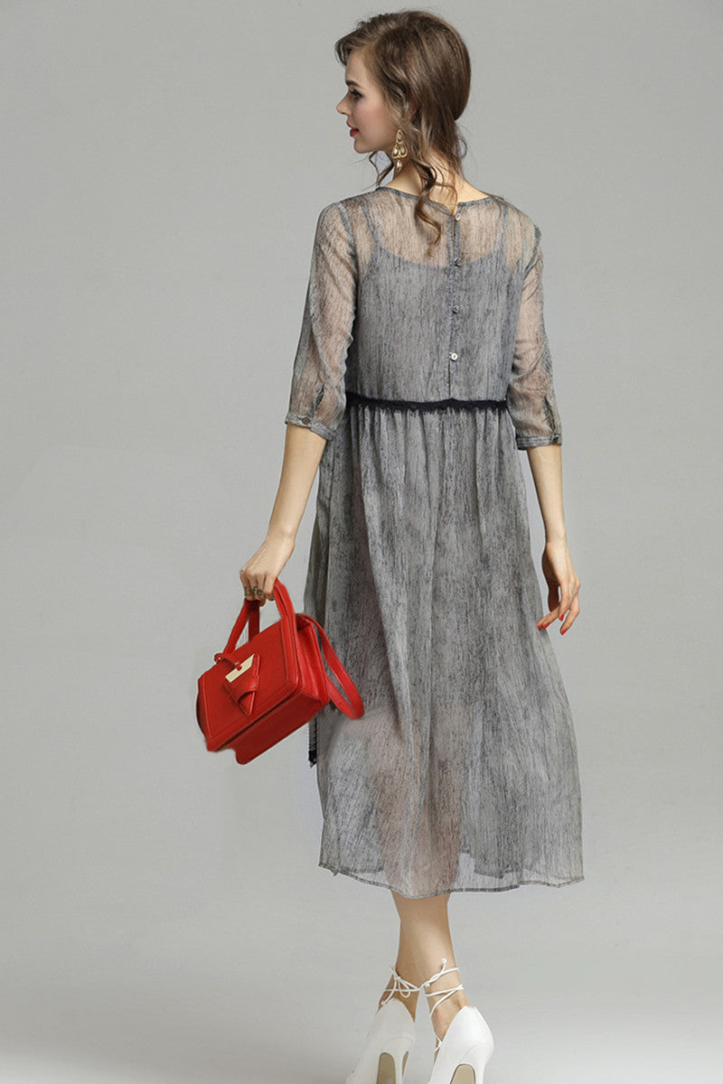Rural Casual Cotton Short Sleeve Patchwork Dress