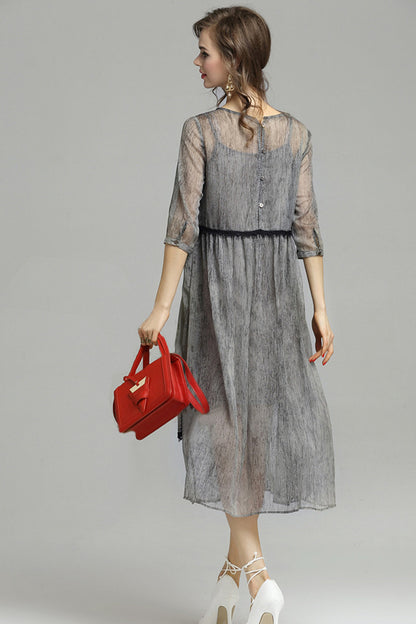 Rural Casual Cotton Short Sleeve Patchwork Dress