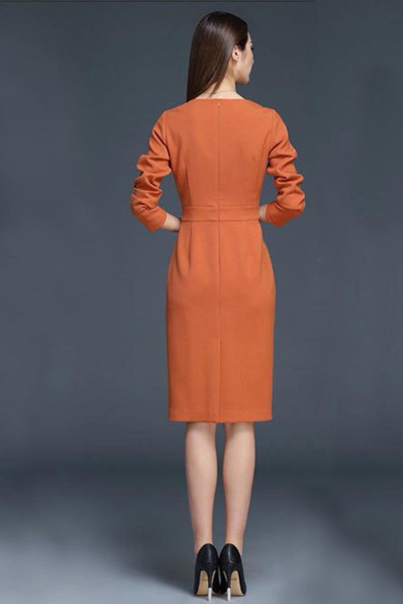 Round Collar Elegant Slim Party Dress