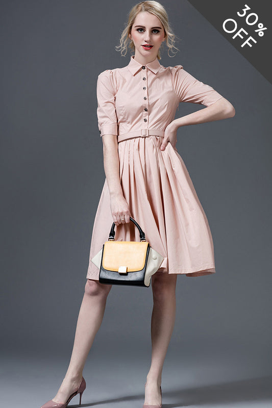 [30% OFF TILL 7 APR] Lapel Formal A-line OL Mini Dress