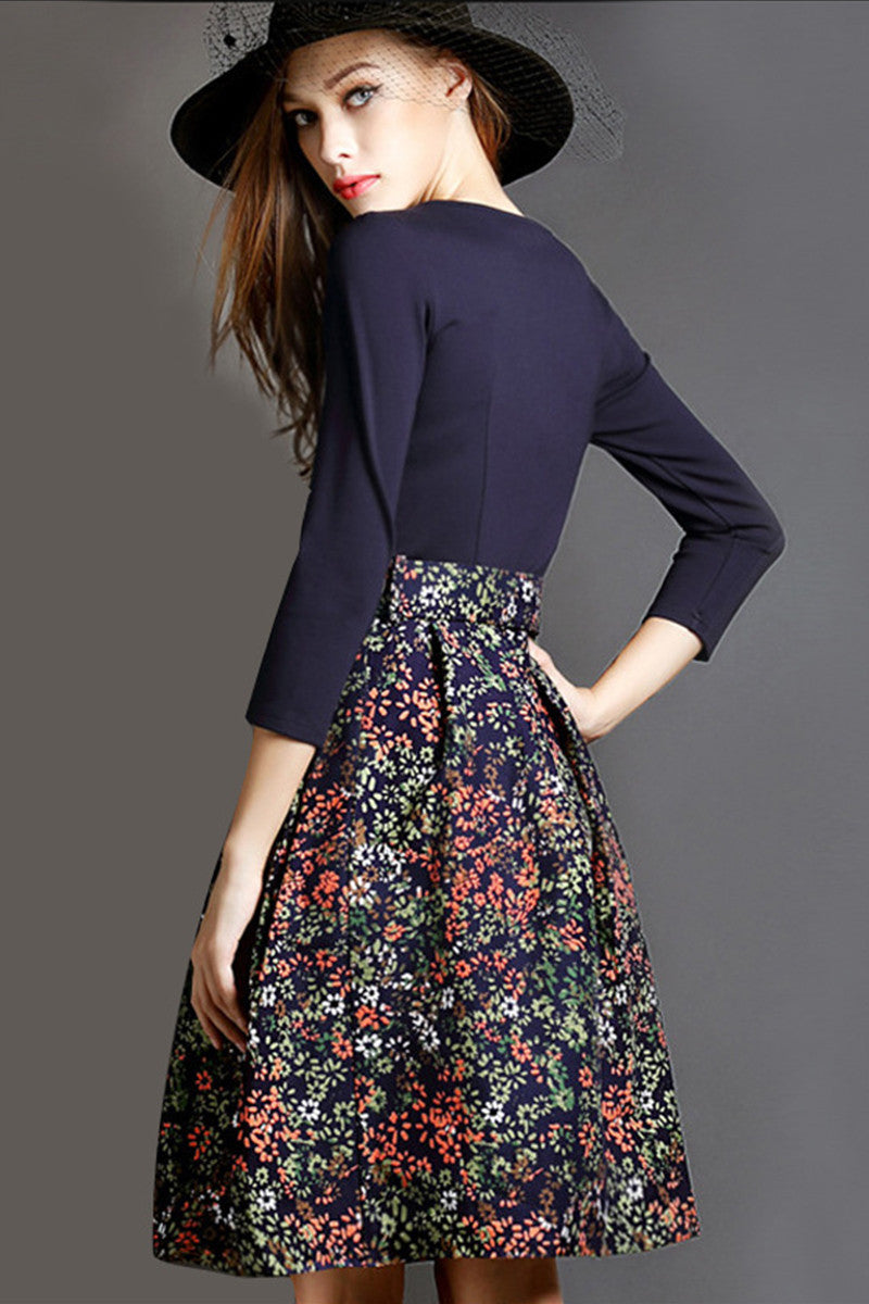 WOMEN'S CASUAL WEAR TO WORK PRINTING LONG SLEEVE SLIM DRESS