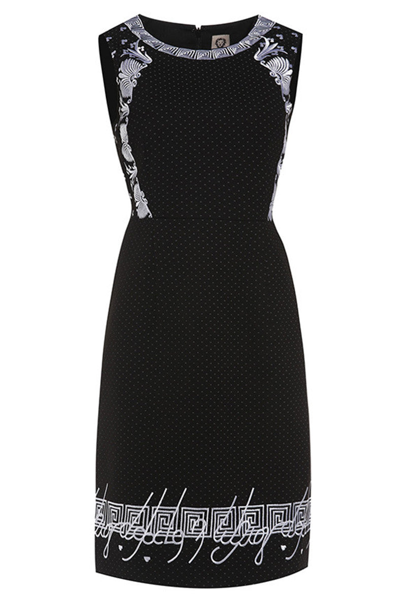 Round Collar  Embroidery Slim Wrap  Dress