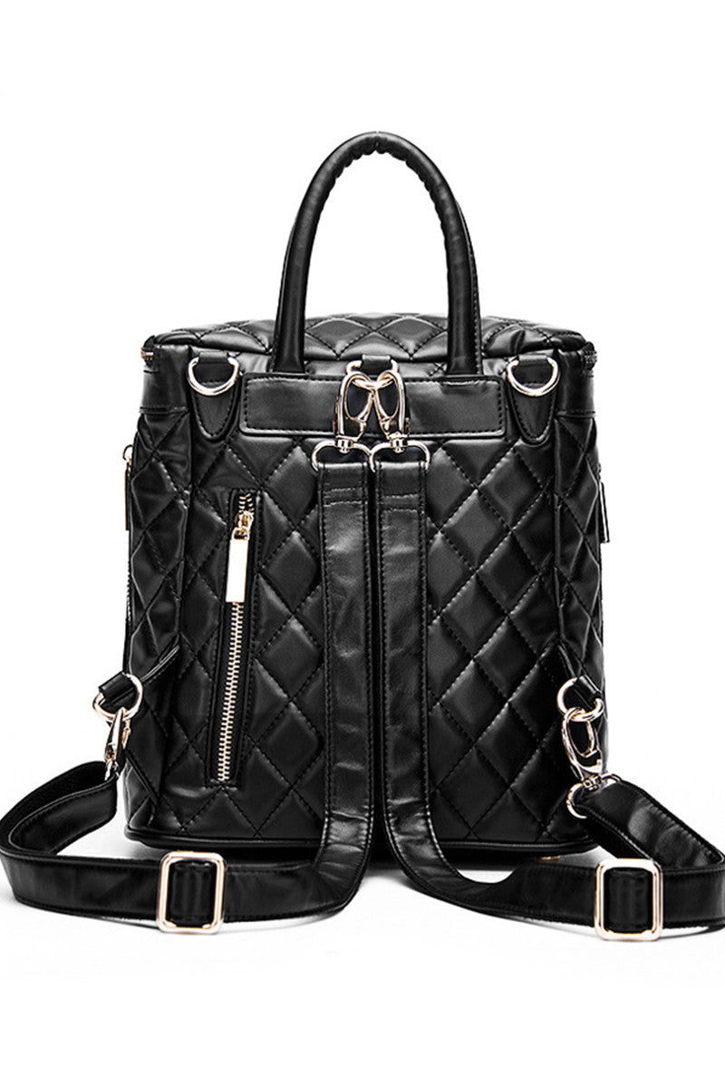 Chain Tassel Quilted Backpack Bucket Bag