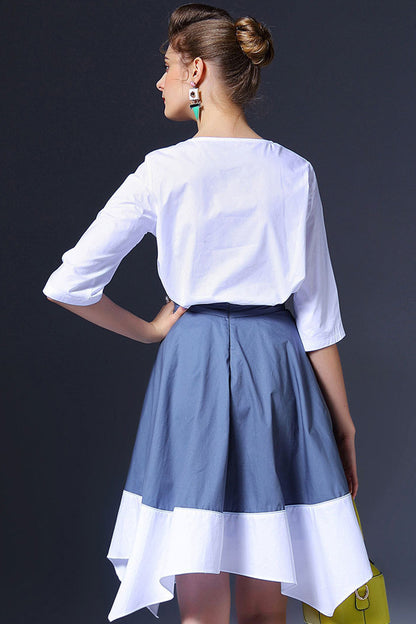 Causl Half V Neck With Bow Basic Tops