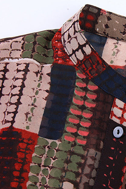 Mock Neck Multi Printting Dress - NJOYDRESS - 3