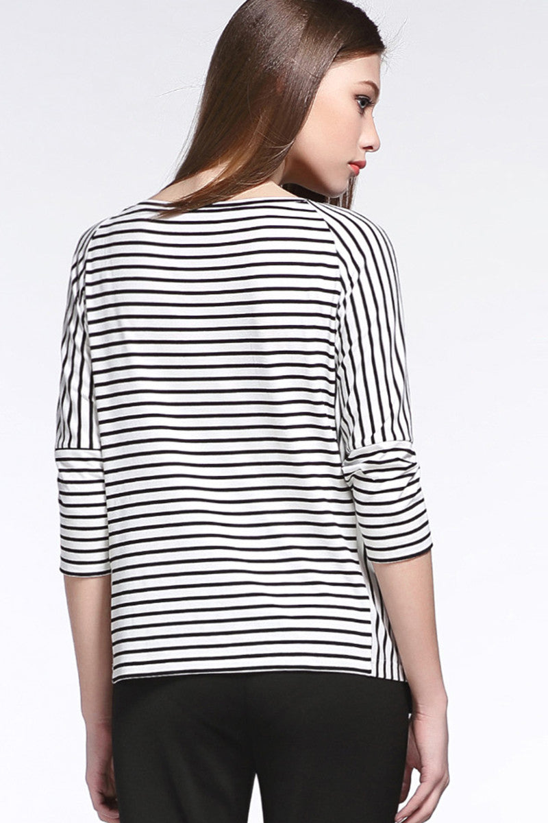 Casual Stripe Fit Basic Top