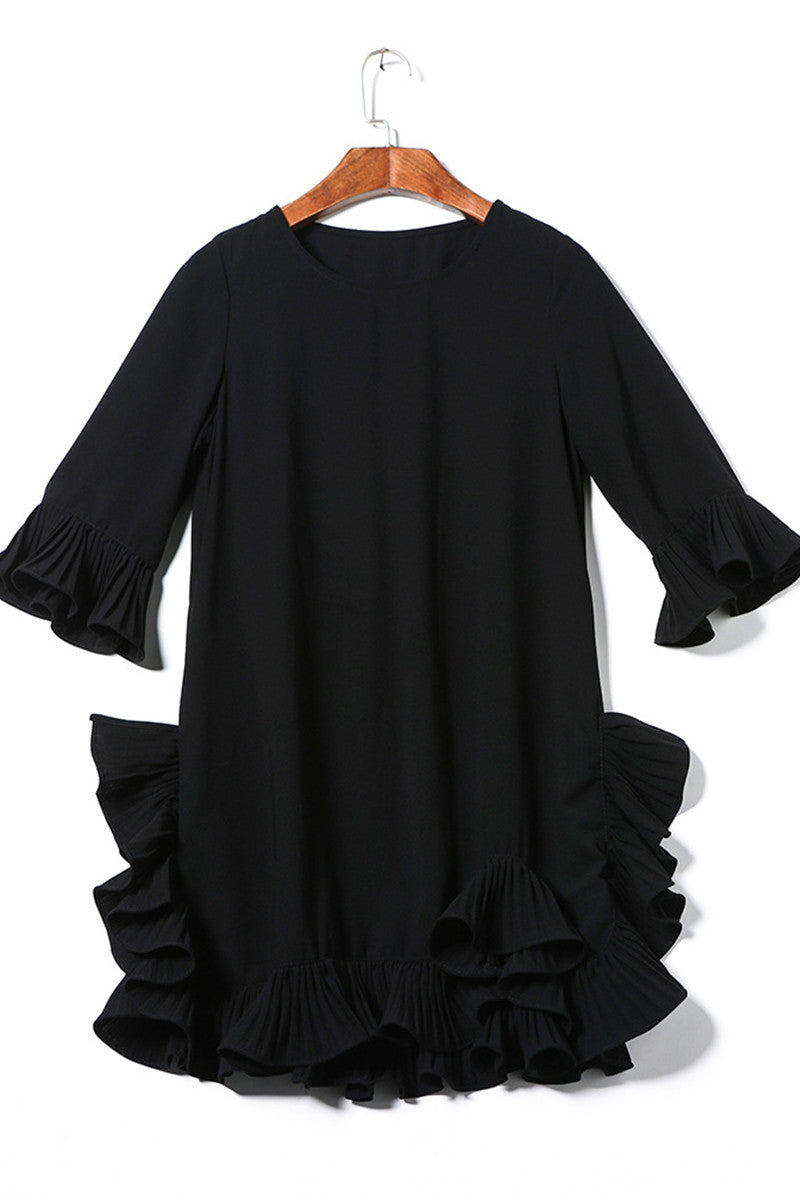 [50% OFF TILL 7 APR] Falbala Sleeve Round Neck Cocktail Party Mini Dress