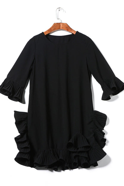 [50% OFF TILL 7 APR] Falbala Sleeve Round Neck Cocktail Party Mini Dress