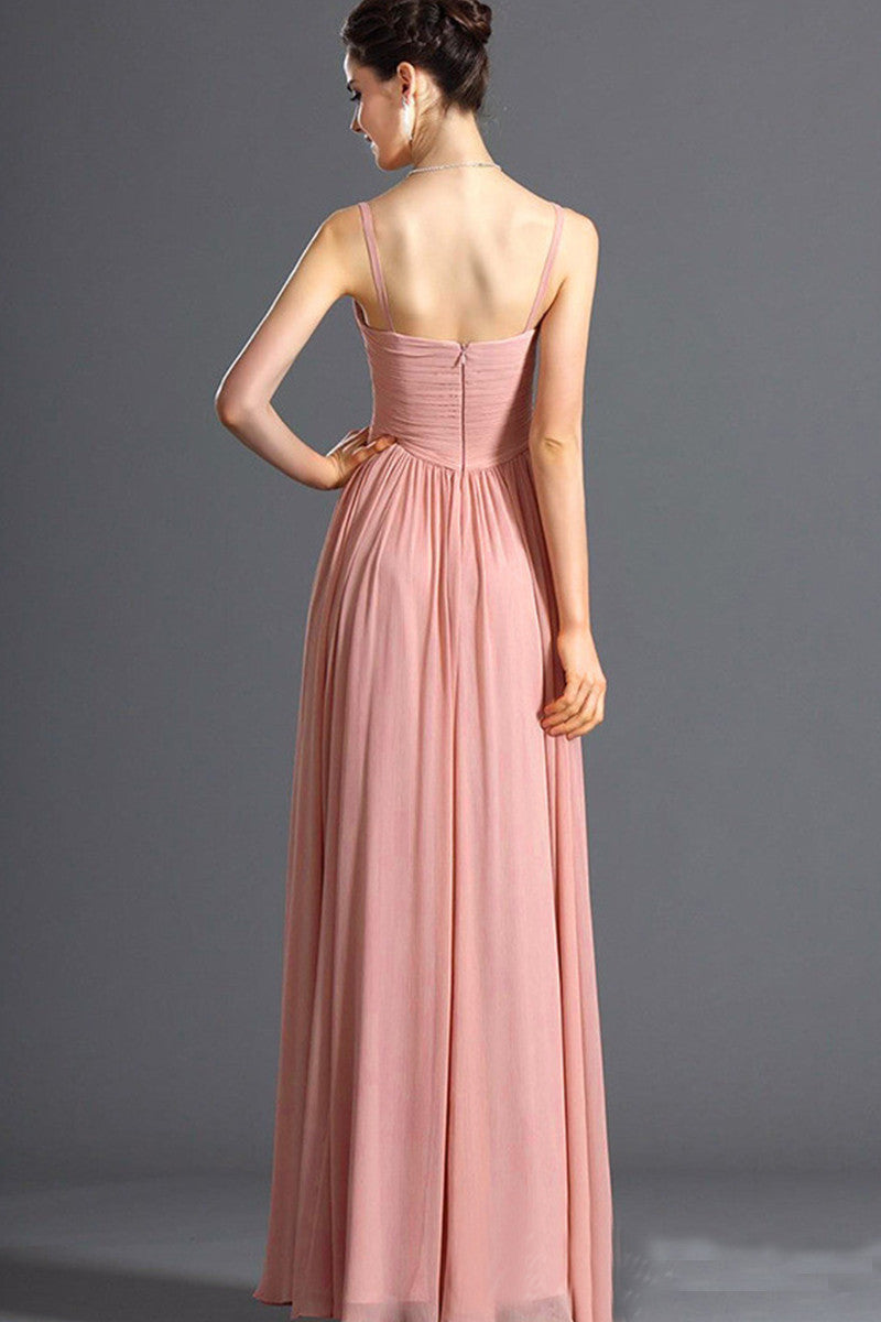 Deep V Neck Runched Slip Dress Spaghetti Strap Camisole Grown