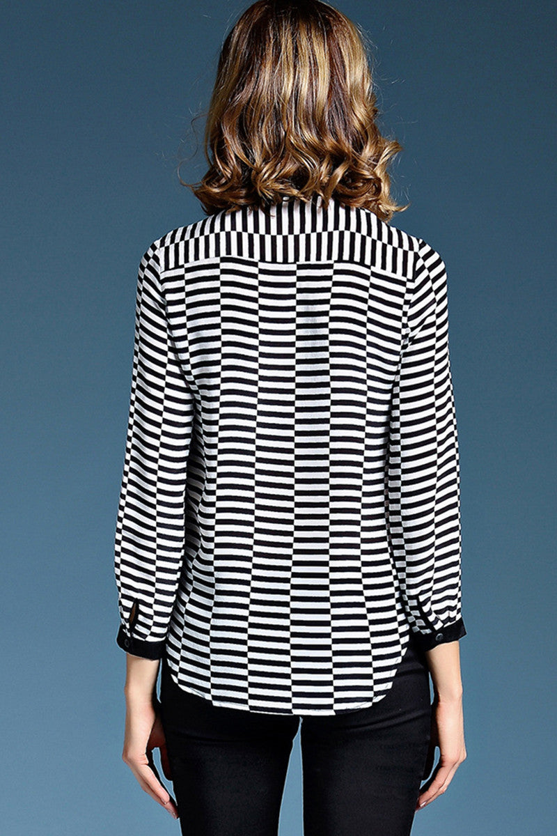 Round Bottom Stripe Casual Top
