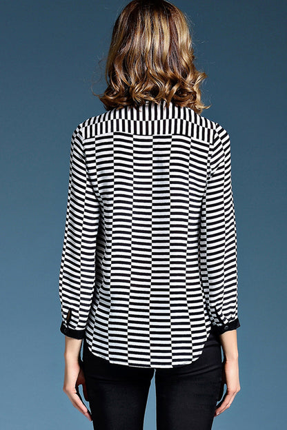 Round Bottom Stripe Casual Top