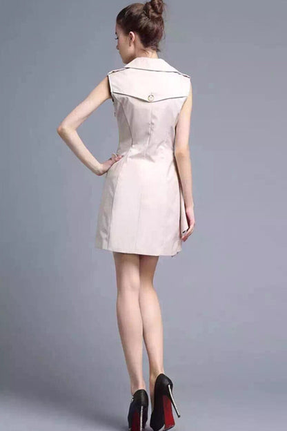 FORMAL SLIM WEAR TO WORK LAPEL GRACE SLEEVELESS DRESS