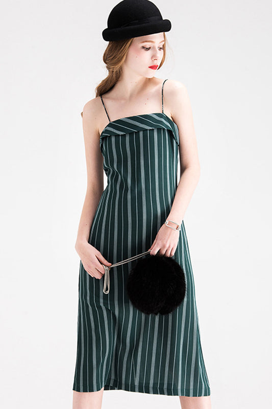 Braces Stripe Short Shift Casual Dress