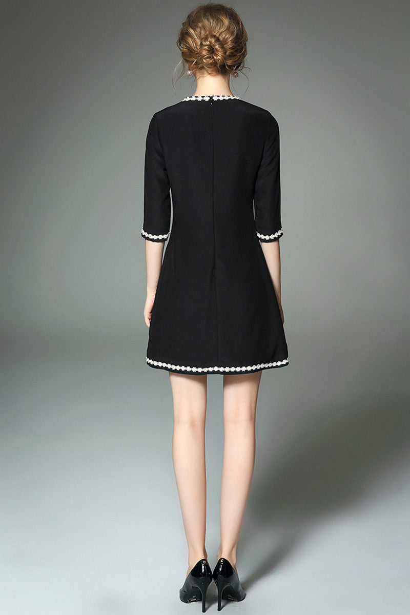 Sunflower Trim Decoration Short Dress
