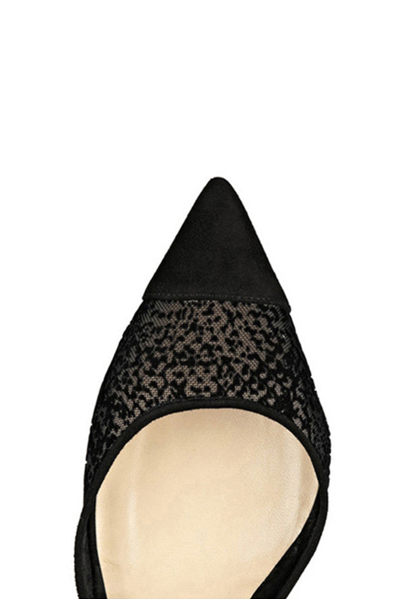 [30% OFF TILL 8 APR] Lace Pointed Toe Cut Out Strappy Pumps