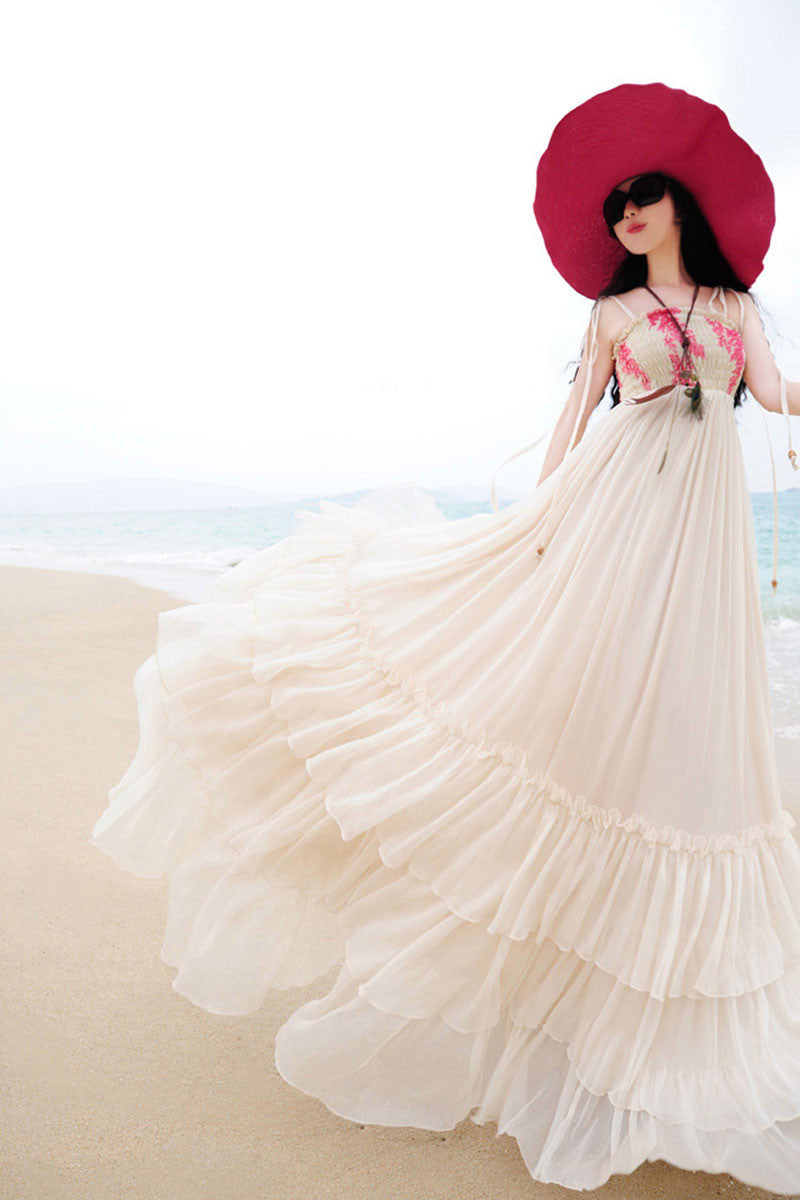 Strapless Casual Vacation The Peony Print Pleated Skite
