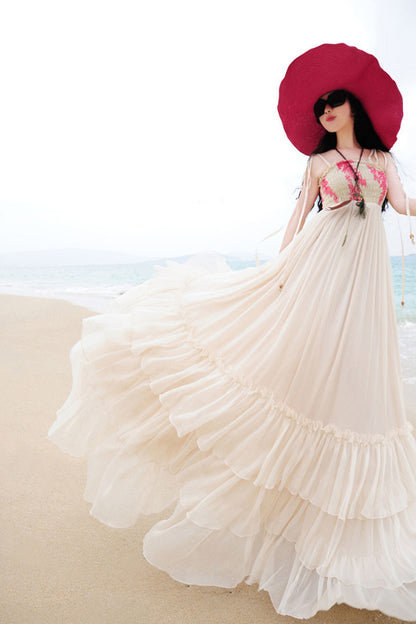 Strapless Casual Vacation The Peony Print Pleated Skite