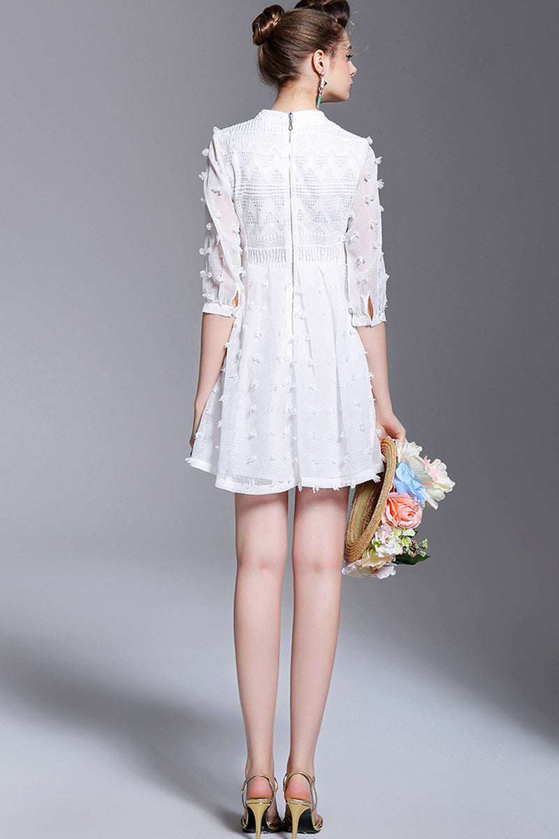 [30% OFF TILL 8 APR] Grace Chiffon Sheer Half Sleeve Formal Dress With Kints