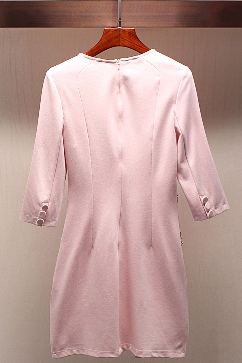 WOMEN'S ELEGANT ROUND NECK 3/4 SLEEVE WEAR TO WORK FORMAL DRESS