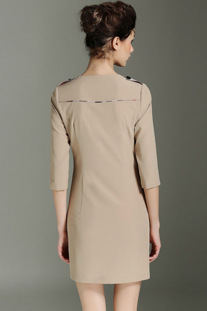 V-neck Piping Princess Line Short Dress