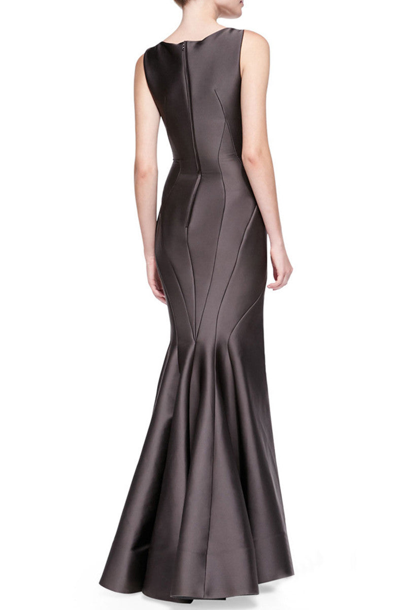 Boat Neck Elegant Flish Tail S-line Ball Dress