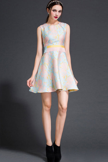 Casual Vintage Printed A-line Slim Dress