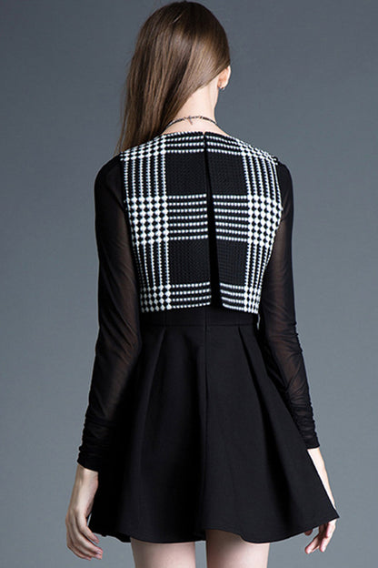 WOMEN'S ELEGANT WEAR TO WORK LONG SLEEVE PLAID DRESS
