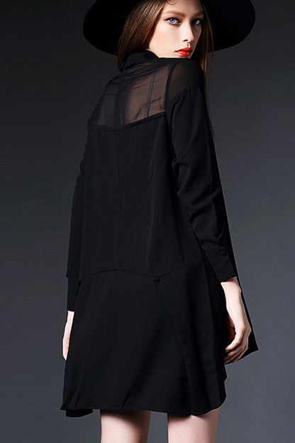 Long Button Down Shirts With Sequin Decoration - NJOYDRESS - 3
