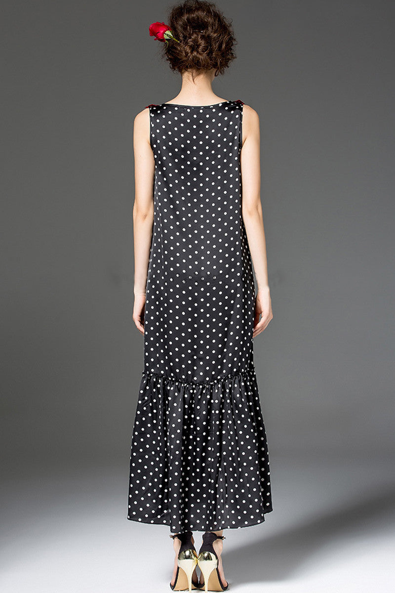 SLIM CASUAL PRINT AND FLORAL BOAT NECK SLEEVELESS COCKTAIL PARTY DRESS