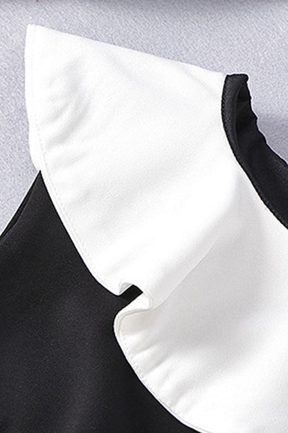 WOMEN'S ELEGANT SHORT DRESS ROUND NECK MIDI DRESS