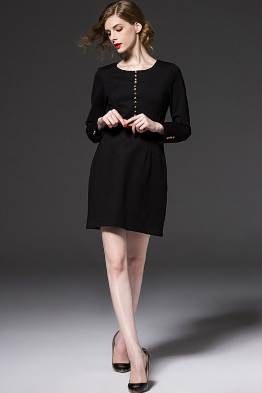 Casual Solid Fit-and-Flared Short Dress