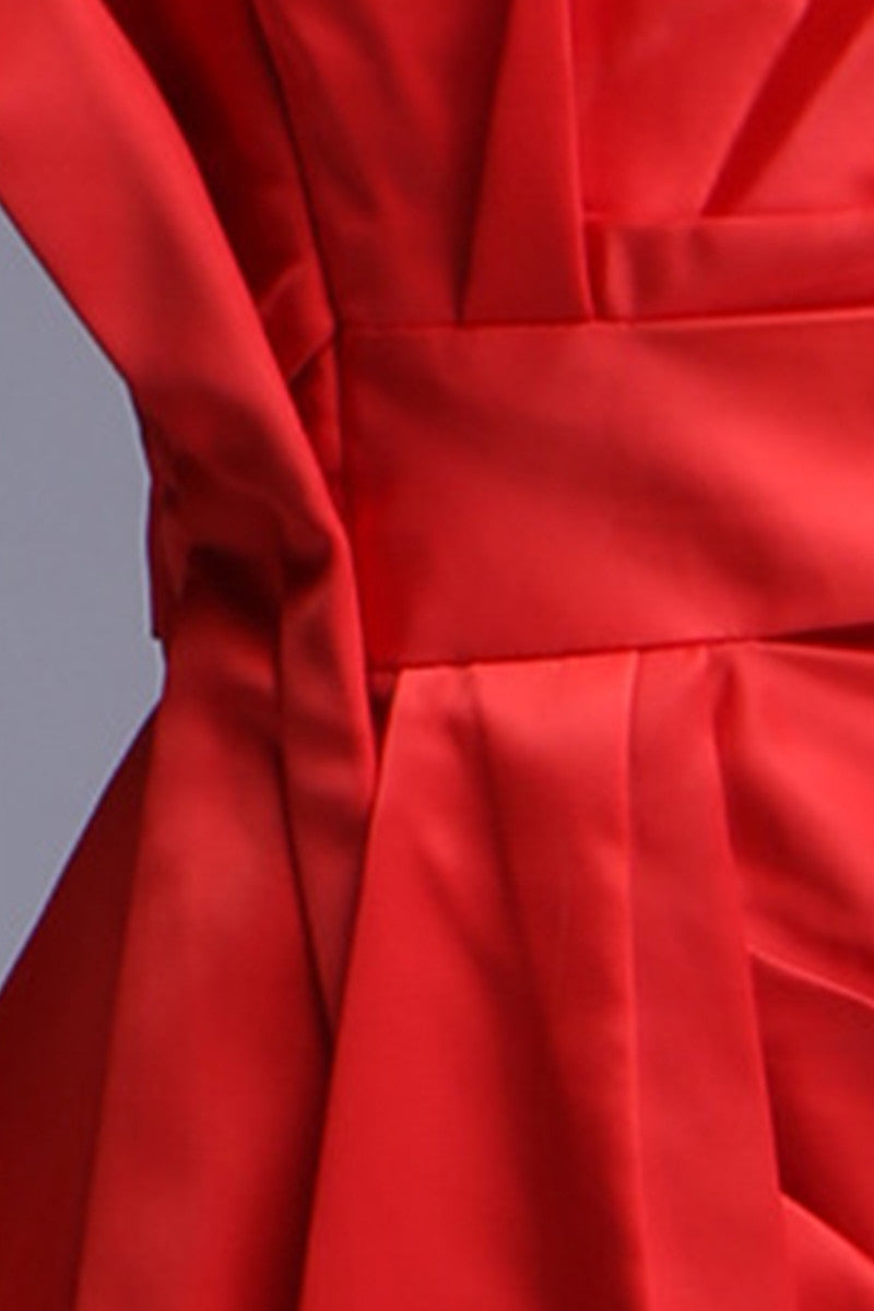 Scoop V Back Irregular Short Dress Gown