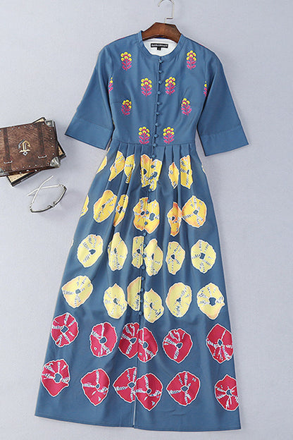 Casual Printed Short Sleeve Bohemian MaxiDress